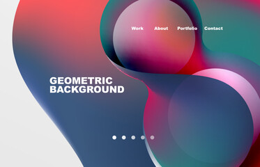 Abstract liquid background for your landing page design. Web page for website or mobile app wallpaper