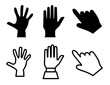 © Stock Ninja Studio - Human Hand Icons Set In Flat Style Vector Illustration. Palm And Click Icons