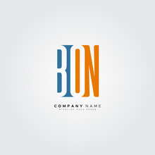 Initial Letter BON Logo - Simple Business Logo For Alphabet B, O And N