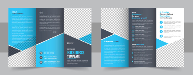 Business trifold brochure template, Modern Creative and Professional tri fold brochure design