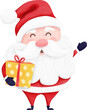 Cute santa claus with gift box
