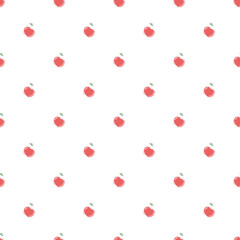 Seamless apple pattern. Colored seamless doodle pattern with red apples