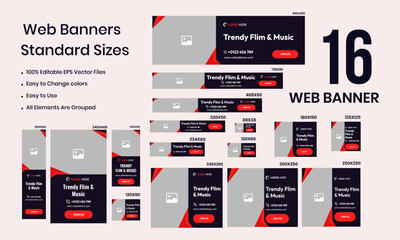 Film and Music Web Bundle Banner Design For Social Media Post