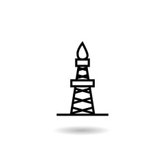 Poster - Oil rig icon logo with shadow