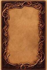 Fantasy ornamental card frame template design fairy tale type