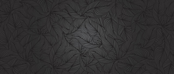 Dark background leaf floral vector illustration