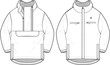 Anorak Jacket, Rain Coat, Winter Jackets Sets Fashion Illustration, Vector, CAD, Technical Drawing, Flat Drawing, Template, Mockup.