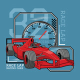 Fototapeta  - Hand drawn formula 1 racing car illustration