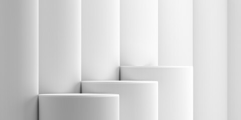 Wall Mural - minimal cosmetic background.podium with white background for product presentation. 3d rendering illu