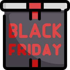 Sticker - black friday box icon