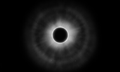 Sticker - Black hole light effect with light rays and bright areas, universe