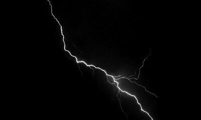 Wall Mural - lightning effect on black background. thunderbolt with rays of light. thunderstorm natural phenomeno
