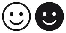 Ofvs179 OutlineFilledVectorSign Ofvs - Smiley Emoji Happy Icon . Face Emoticon . Isolated Transparent . Black Outline And Filled Version . AI 10 / EPS 10 . G11518