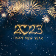 Greeting card Happy New Year 2023.