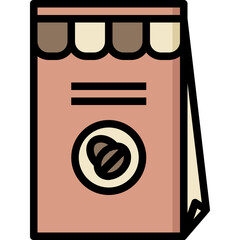 Sticker - coffee beans icon