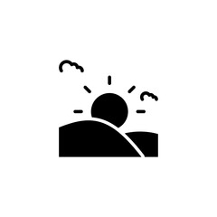 Wall Mural - sunrise icon designed in solid style in weather icon theme