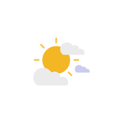 Wall Mural - sun icon decorated with cloud element icon designed in flat and colorful style in weather icon theme