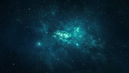 Wall Mural - night sky flythrough traveling trough universe filled with stars, nebulae and galaxies - 4k video