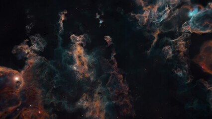 Wall Mural - Beautiful Brown and Green Gaseous Nebula in Deep Space