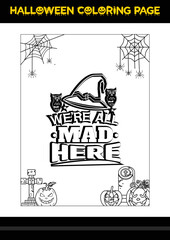 Halloween Quotes Coloring page. Halloween coloring page for kids.