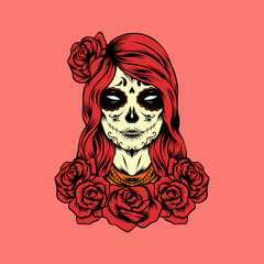 Wall Mural - Sugar skull lady 