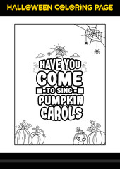 Halloween Quotes Coloring page. Halloween coloring page for kids.