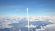Rocket fly above the clouds