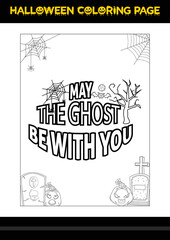 Halloween Quotes Coloring page. Halloween coloring page for kids.