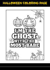 Halloween Quotes Coloring page. Halloween coloring page for kids.