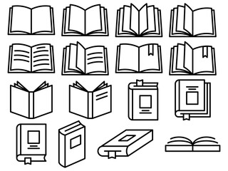 Book icon set. Simple book symbol. Vector illustration.