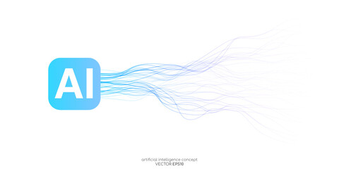 Wall Mural - abstract vector wave lines colorful gradient blue purple isolated on white background with space for