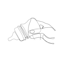 continuous line drawing baby bottle pacifier illustration