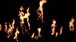© Leon Colon Ortega/Wirestock Creators - Flaming torches on the black background at night