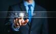 © Kiattisak - Businessman hand touching on virtual tab contact icons. Contact us or Customer support hotline people connect. ( email, address, live chat, internet wifi )