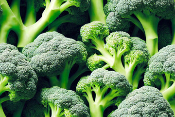 Delicious fresh healthy broccoli seamless 3d illustrated 
