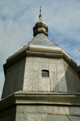 Sticker - Eastern Orthodox church architecture in Nyzhnii Verbizh near Kolomyia, Ivano-Frankivsk Oblast, Ukraine. UNESCO