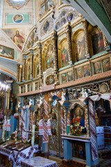 Wall Mural - Eastern Orthodox church architecture in Nyzhnii Verbizh near Kolomyia, Ivano-Frankivsk Oblast, Ukraine. UNESCO