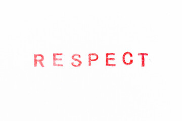 Wall Mural - Red color ink rubber stamp in word respect on white paper background