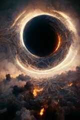 Concept art illustration of black hole