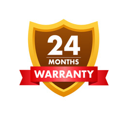 Canvas Print - 24 months warranty. Support service icon vector stock illustration