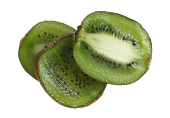 Canvas Print - Slice kiwi fruits isolated on white, clipping path