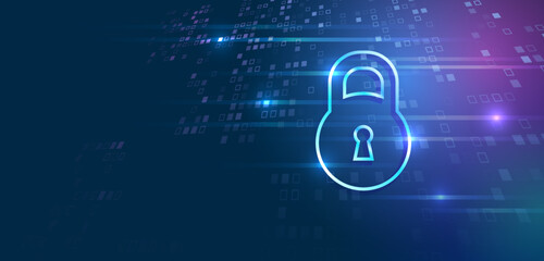 Fototapete - Hi-tech various background. Cyber security for business and internet projects. Vector illustration of data security services. Data protection, privacy, and internet security concept