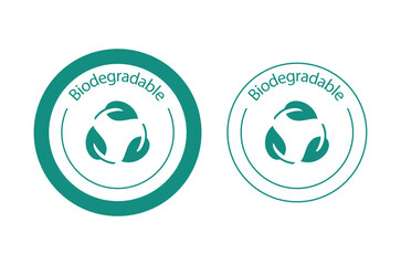 Sticker - biodegradable product icon vector illustration 