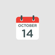 © HM Design - calendar - October 14 icon illustration isolated vector sign symbol