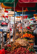 stall with fruits and vegetables in chinatown New York City  