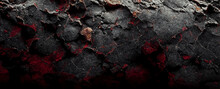 Black Red Grunge Background, Toned Rock Texture, Dark, Banner