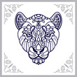 Lion head mandala arts isolated on white background