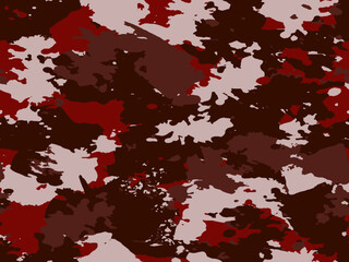 Full seamless burgundy camouflage texture skin pattern vector for military textile. Usable for Jacket Pants Shirt and Shorts. Army camo background for fabric print.