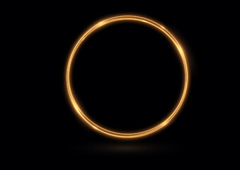 Wall Mural - golden swirl line light effect gold glowing circle