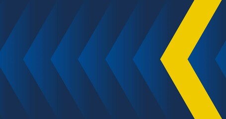 Poster - blue and yellow sideways arrow direction background animation